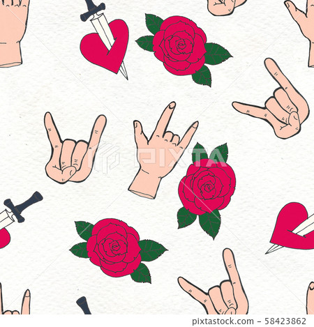 Seamless Rock background. Abstract music modern pattern. 58423862