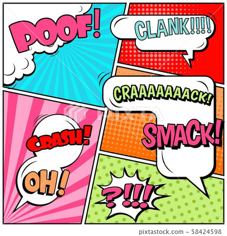 Abstract creative concept vector comic pop art style blank, layout template with clouds beams and Abstract creative concept vector comic pop art style blank, layout template with clouds beams and 58424598