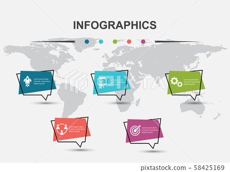 Infographic design template with speech bubbles - Stock Illustration ...