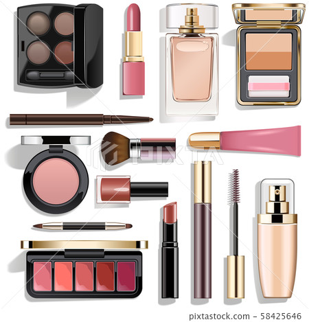 Vector Mauve Makeup Collection 58425646