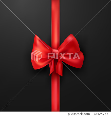 Vector Scarlet Bow on Black Background Vector Scarlet Bow on Black Background 58425743