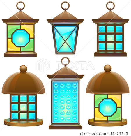 Vector Retro Lamp Set 2 Vector Retro Lamp Set 2 58425745