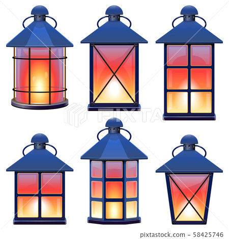 Vector Retro Lamp Set 1 58425746