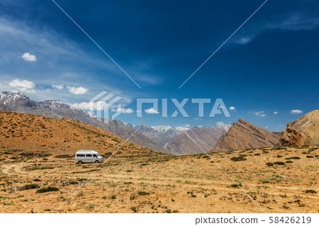 Car in Himalayan landscape 58426219