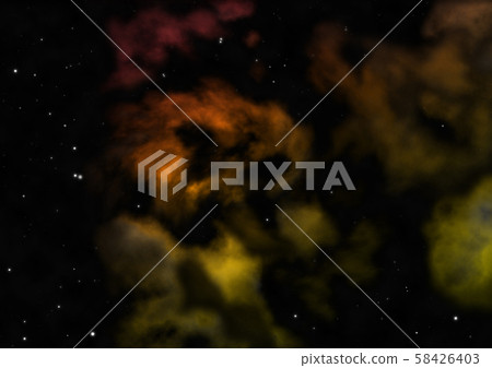 Star field in space and a nebulae. 3D rendering 58426403