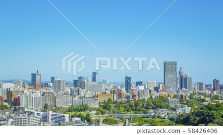 A panoramic view of Sendai City (Sendai City, Miyagi Prefecture) 58426406