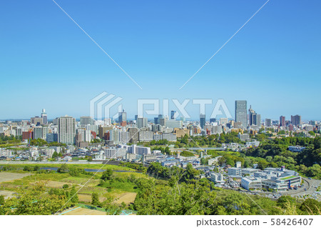 A panoramic view of Sendai City (Sendai City, Miyagi Prefecture) A panoramic view of Sendai City (Sendai City, Miyagi Prefecture) 58426407