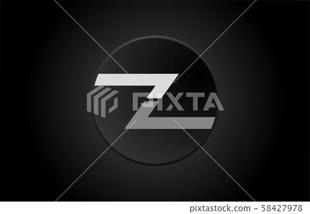 black and white alphabet letter z circle logo icon - Stock Illustration ...
