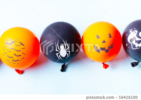 Halloween scene with balloons Halloween scene with balloons 58428100