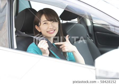 Seat belt safety life protection female driver 58428152