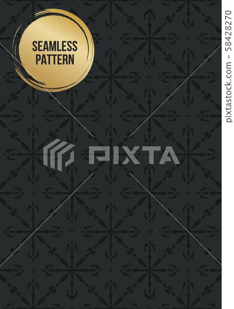Abstract concept vector monochrome geometric pattern. Dark blue, gold minimal background. Creative 58428270