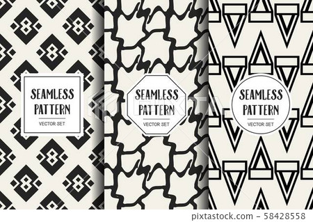 Abstract concept vector monochrome geometric pattern. Black and white minimal background. Creative 58428558