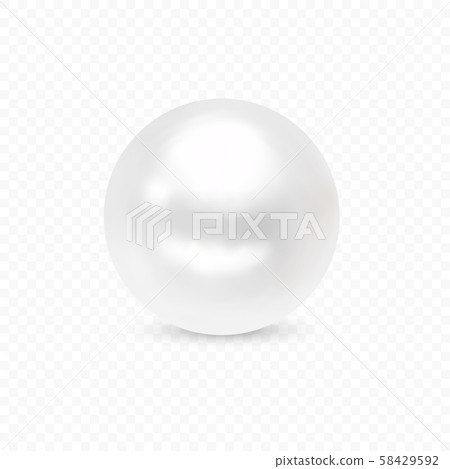Isolated white luxury pearl 58429592