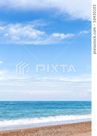 Empty beach, vertical background photo 58430103