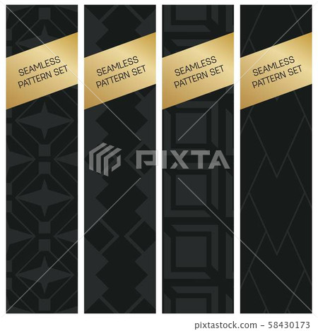 Abstract concept vector monochrome geometric pattern. Dark blue, gold minimal background. Creative 58430173