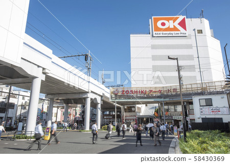 Assorted shopping street entrance from the front door of the Keikyu Corporation Main Line Assorted shopping street entrance from the front door of the Keikyu Corporation Main Line 58430369
