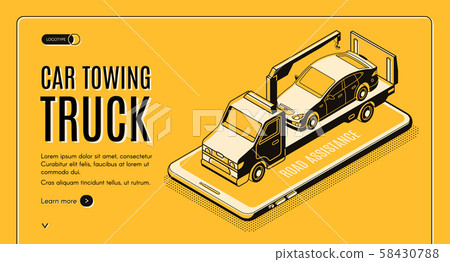 Car towing service app isometric website Car towing service app isometric website 58430788