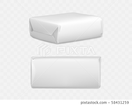 Wrapped parcel package box top and side view icon 58431259