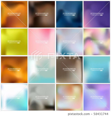 Abstract Creative concept vector multicolored blurred background set. For Web and Mobile 58431744
