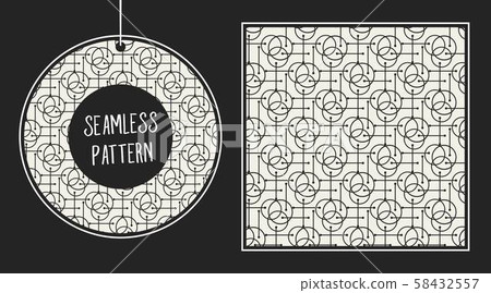 Abstract concept vector monochrome geometric pattern. Black and white minimal background. Creative 58432557