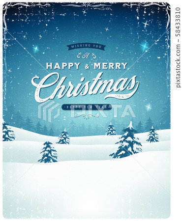 Vintage Christmas Landscape Background 58433810