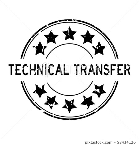 Grunge black technical transfer word with star rubber seal stamp Grunge black technical transfer word with star rubber seal stamp 58434120