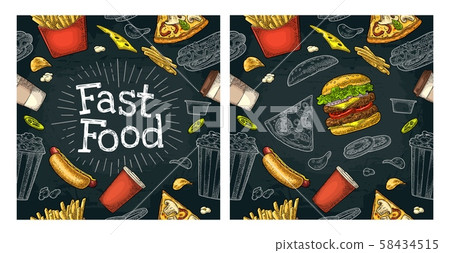 Seamless pattern fast food. Seamless pattern fast food. 58434515