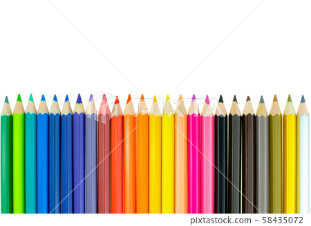 Collection of crayon de couleur for drawing at white background, Multi color pencil Collection of crayon de couleur for drawing at white background, Multi color pencil 58435072