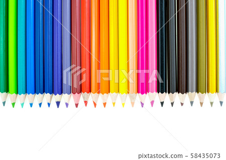Collection of crayon de couleur for drawing at white background, Multi color pencil Collection of crayon de couleur for drawing at white background, Multi color pencil 58435073