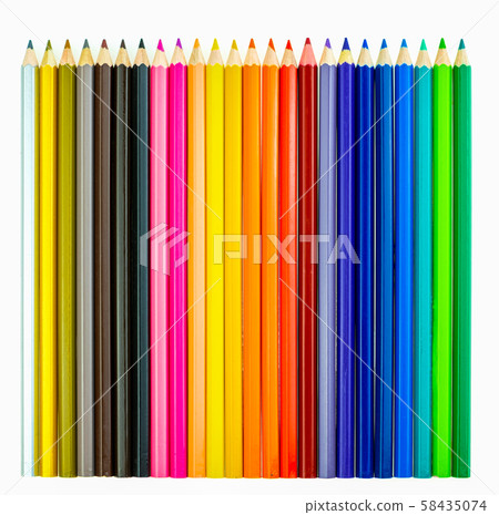 Collection of crayon de couleur for drawing at white background, Multi color pencil  58435074