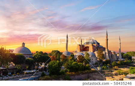 Hagia Sophia and the Bath-house of Haseki Hurrem Sultan in Istanbul, Turkey Hagia Sophia and the Bath-house of Haseki Hurrem Sultan in Istanbul, Turkey 58435246
