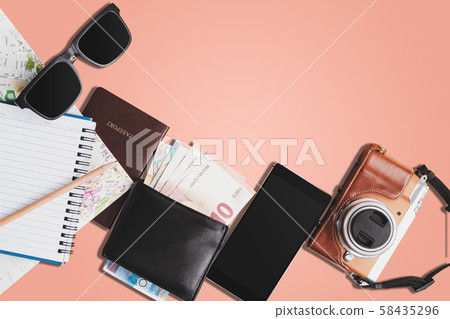 Group of essential equipment for traveling 58435296