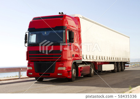 big red truck 58435336