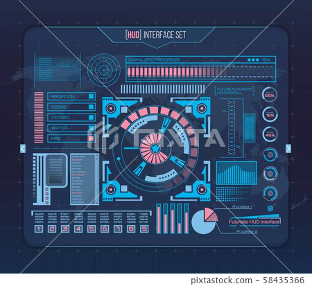 Abstract future, concept vector futuristic blue virtual graphic touch user interface HUD. For web 58435366