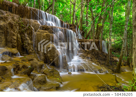 Pa Wai Waterfall,Beautiful waterfall in Tropical Rain forest,Tak Province, Thailand 58436205