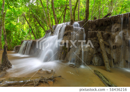 Pa Wai Waterfall,Beautiful waterfall in Tropical Rain forest,Tak Province, Thailand Pa Wai Waterfall,Beautiful waterfall in Tropical Rain forest,Tak Province, Thailand 58436216
