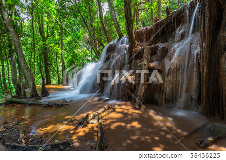 Pa Wai Waterfall,Beautiful waterfall in Tropical Rain forest,Tak Province, Thailand 58436225