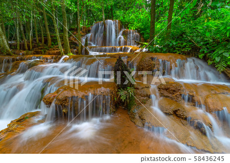 Pa Wai Waterfall,Beautiful waterfall in Tropical Rain forest,Tak Province, Thailand 58436245