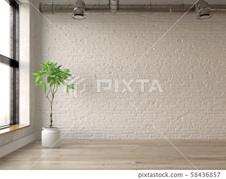 Interior empty room 3D rendering 58436857