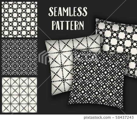 Abstract concept vector monochrome geometric pattern. Black and white minimal background. Creative 58437243