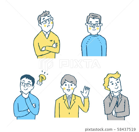A set of 6 men with various expressions 58437519