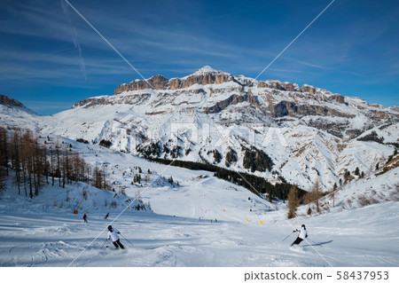 Ski resort in Dolomites, Italy 58437953