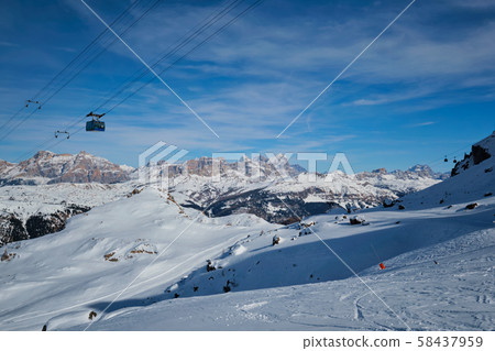 Ski resort in Dolomites, Italy Ski resort in Dolomites, Italy 58437959