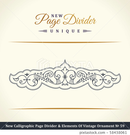 New Calligraphic Page Dividers and Elements of vintage ornaments 58438061