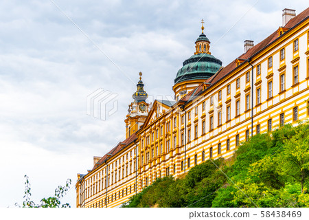 Melk Abbey, German: Stift Melk. Benedictine abbey above the town of Melk in Lower Austria, Austria Melk Abbey, German: Stift Melk. Benedictine abbey above the town of Melk in Lower Austria, Austria 58438469