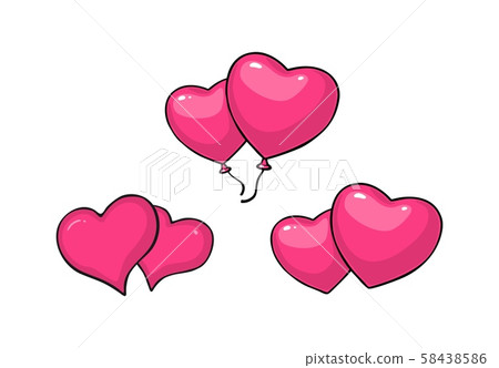 Hearts. Vector black and color vintage engraving 58438586