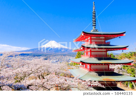 Scenery of Niikurayama Asama Park (Spring) 58440135