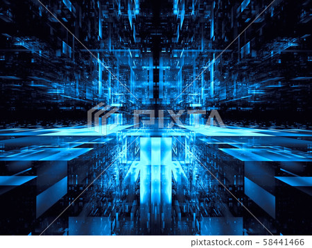 Abstract portal or futuristic data center - digitally generated 3d illustration 58441466