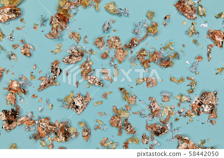 Turquoise background decorated with foil Turquoise background decorated with foil 58442050