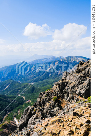 Spring Yatsugatake mountain climbing: View from the summit of Akadake towards Kita Yatsugatake 58442253